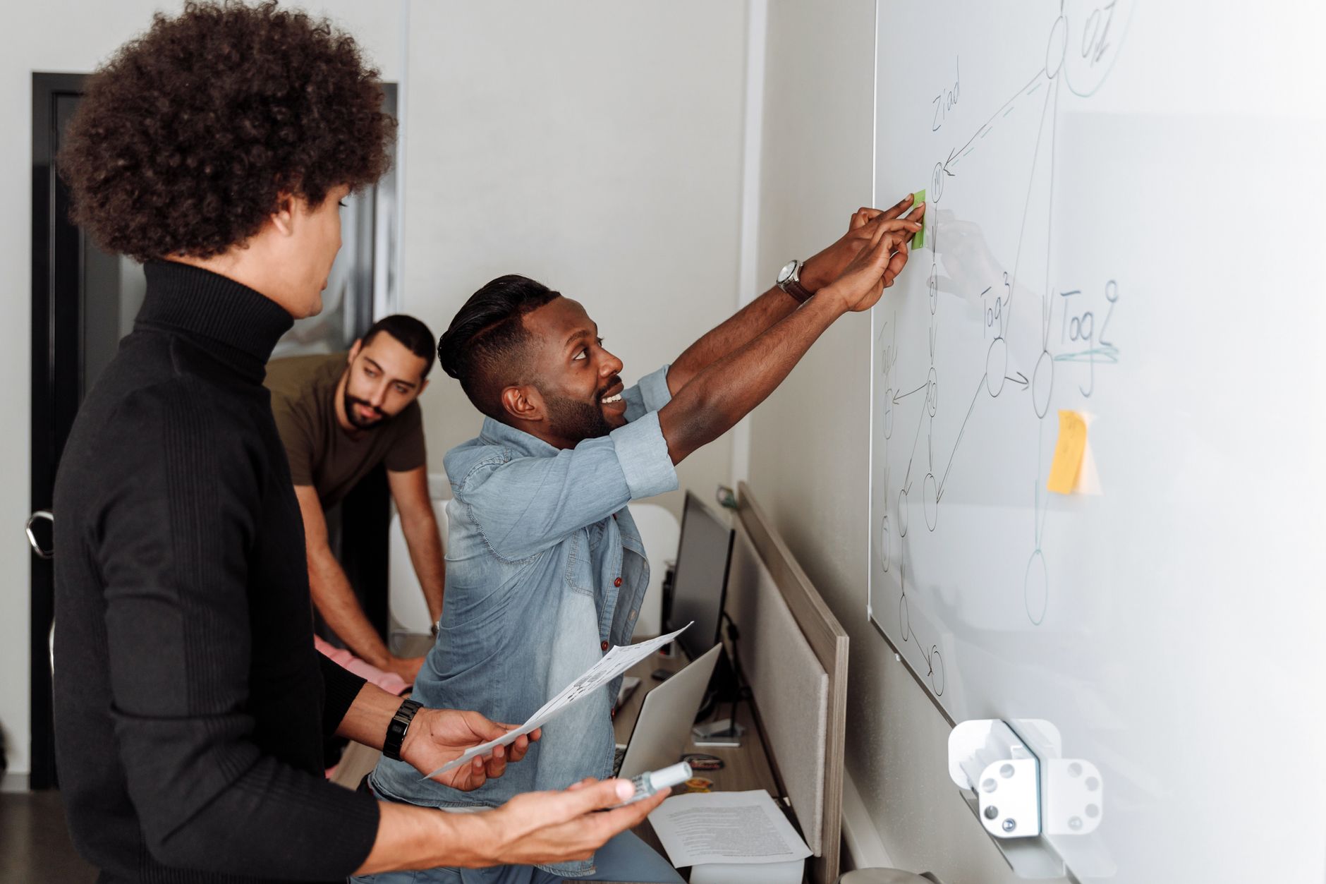 Business owner interviewing a development team
