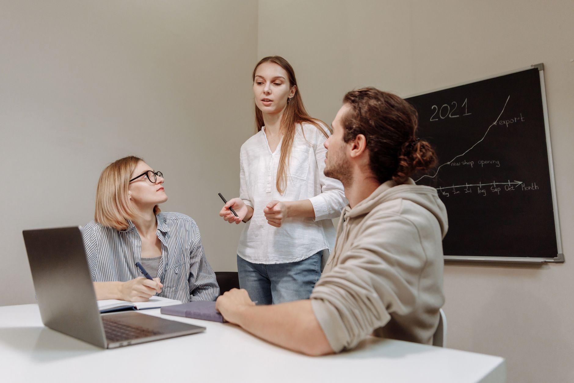 Business team planning a software project